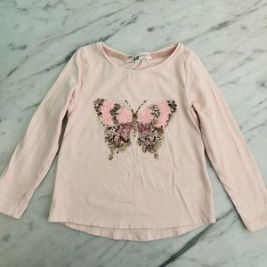 H&M Size 4-6 Butterfly Sequin Shirt